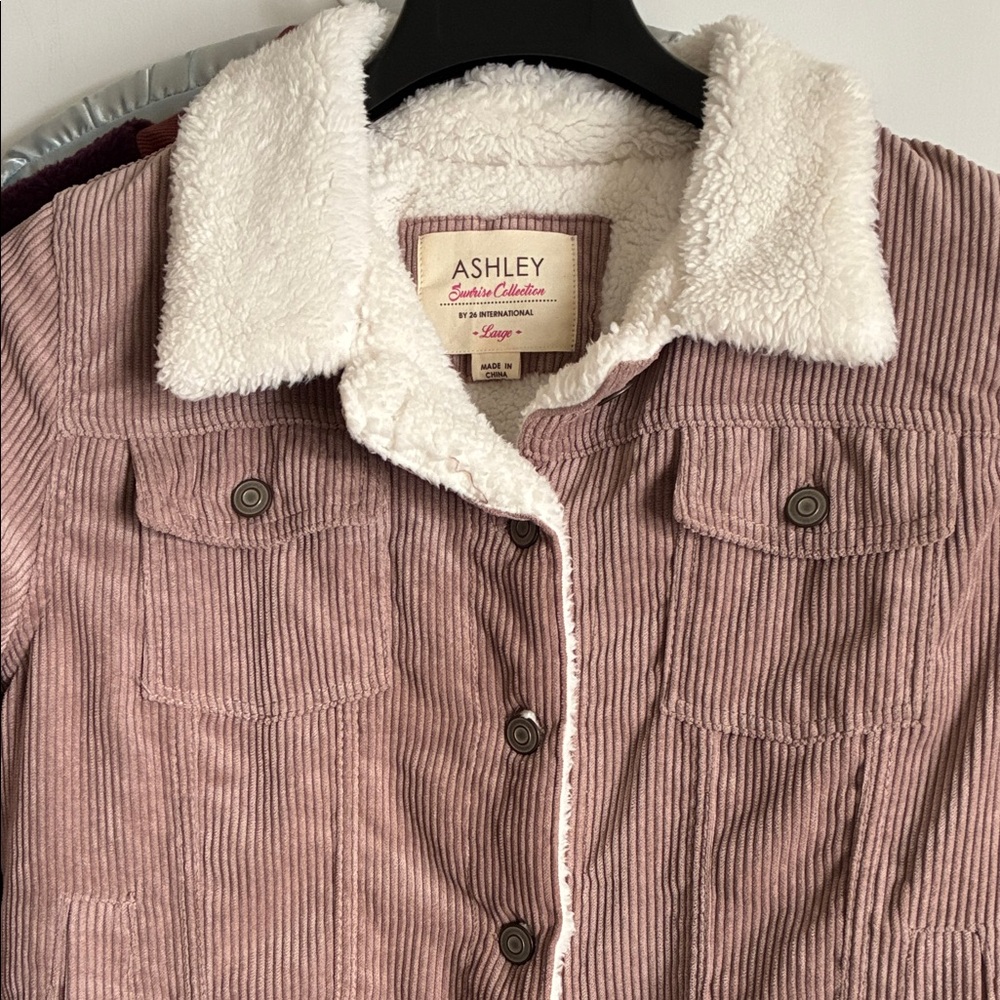 Ashley By 26 International Women's Corduroy Teddy Jacket - Mauve